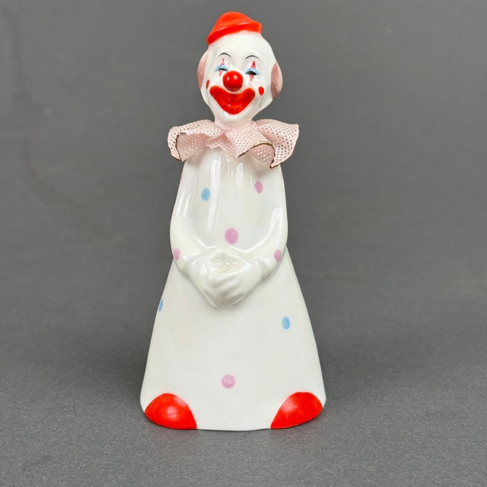 Enesco Clown Bell 1979 Maruri Masterpiece Polka Dot Vintage